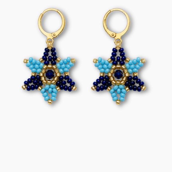 arete florecita azul