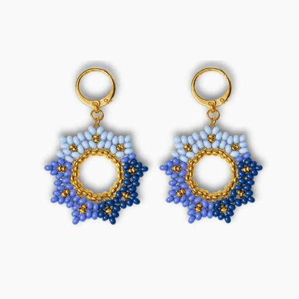 aretes corona azul