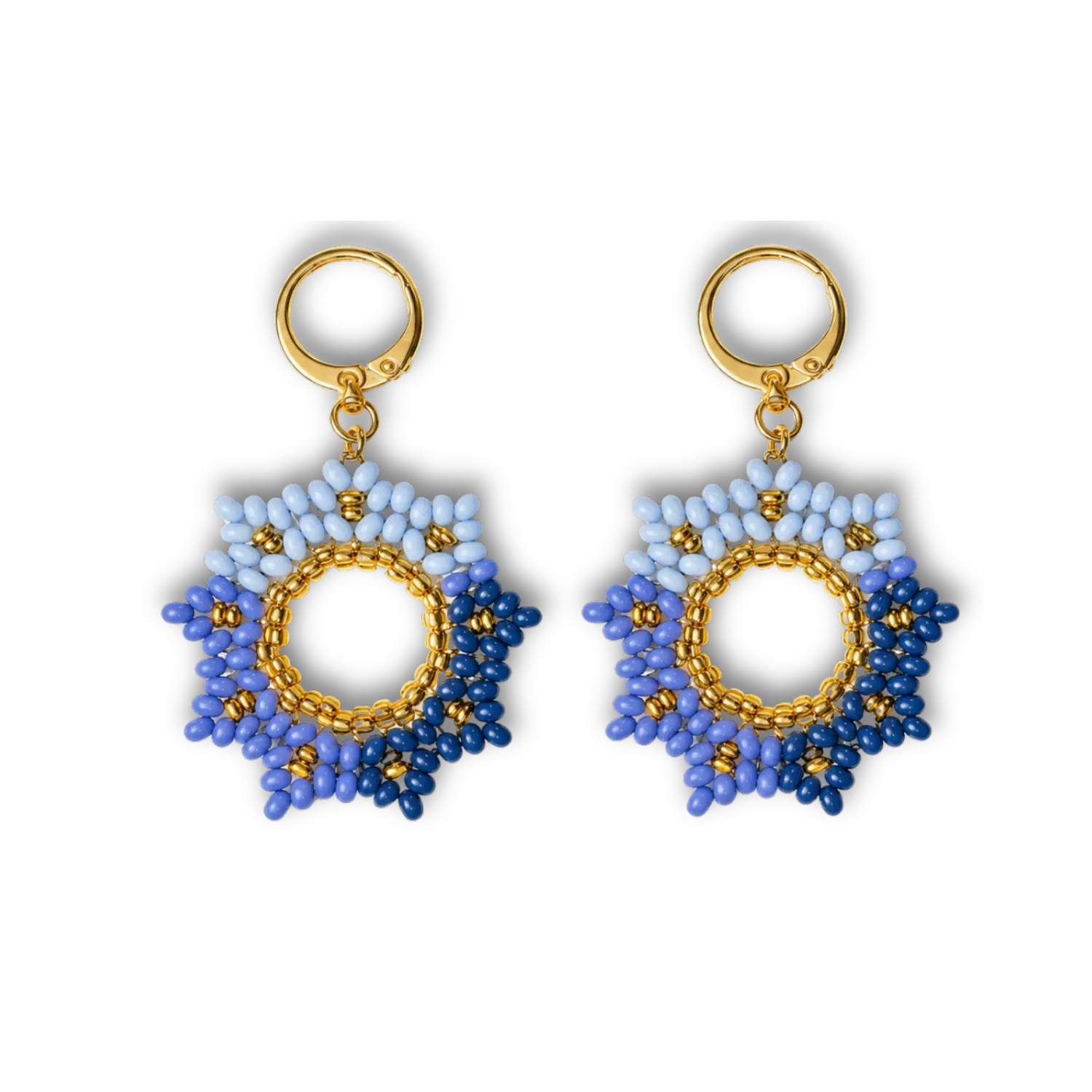 Aretes corona azul