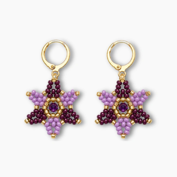 aretes estrella morados
