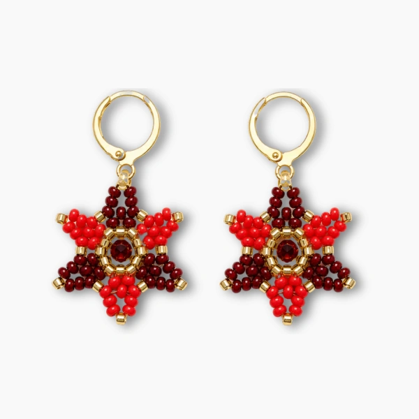 aretes estrella rojos