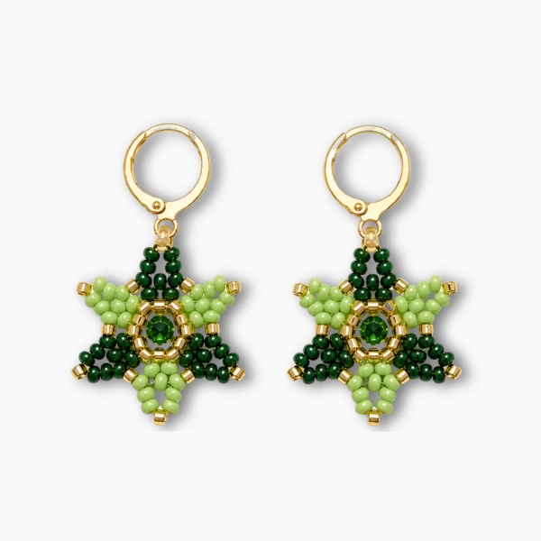 aretes estrella verde