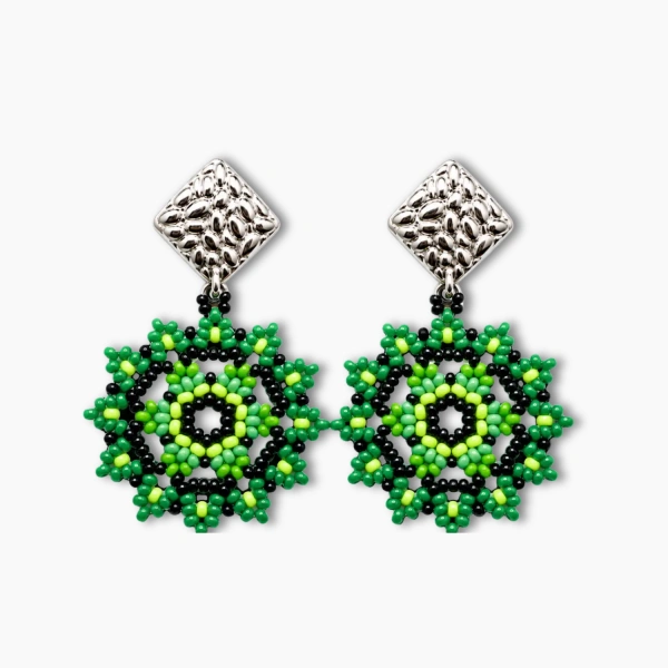 aretes mandala verde